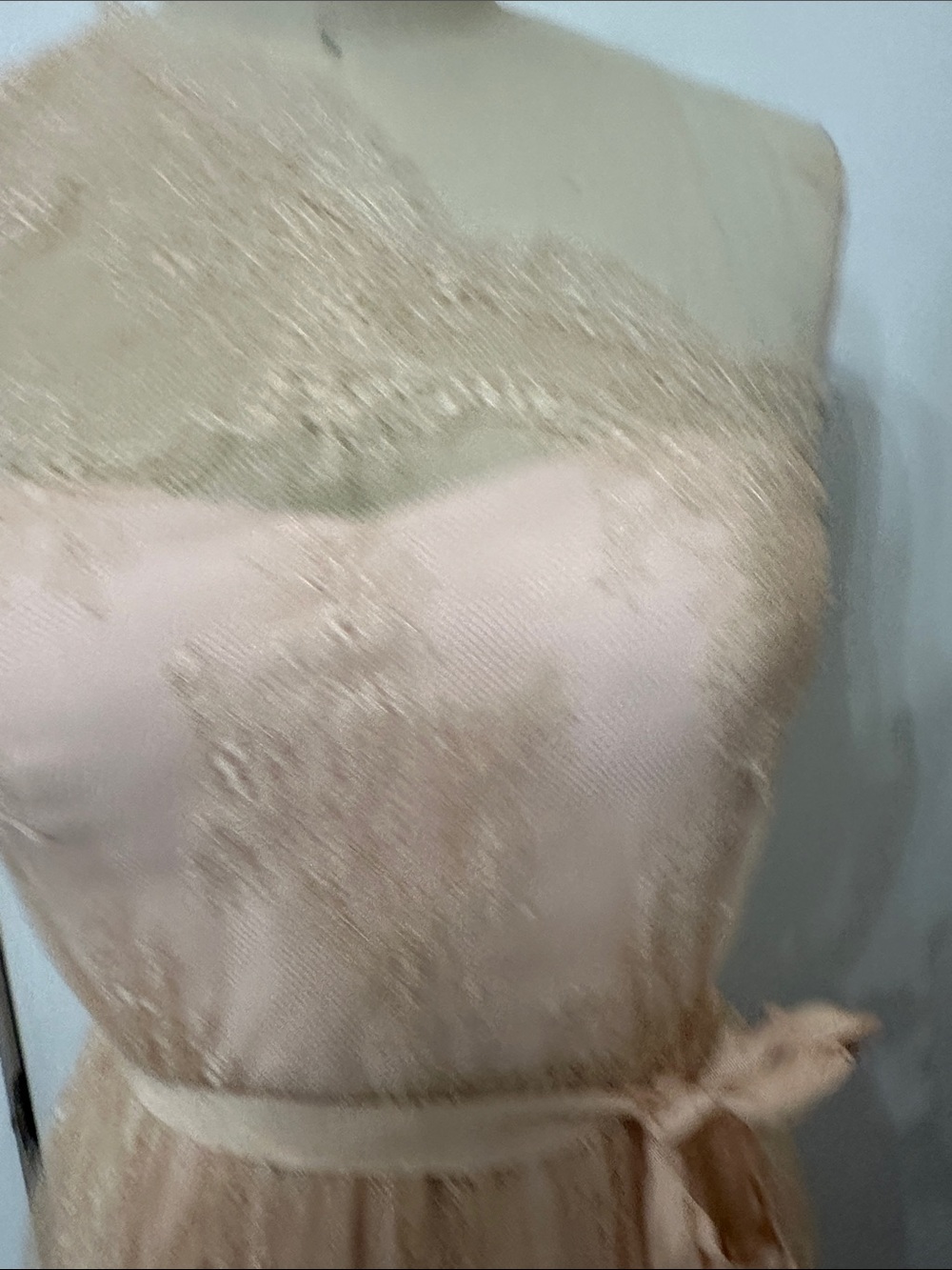 One-Shoulder Lace A-Line Dress in Blush - Picture 8 of 13